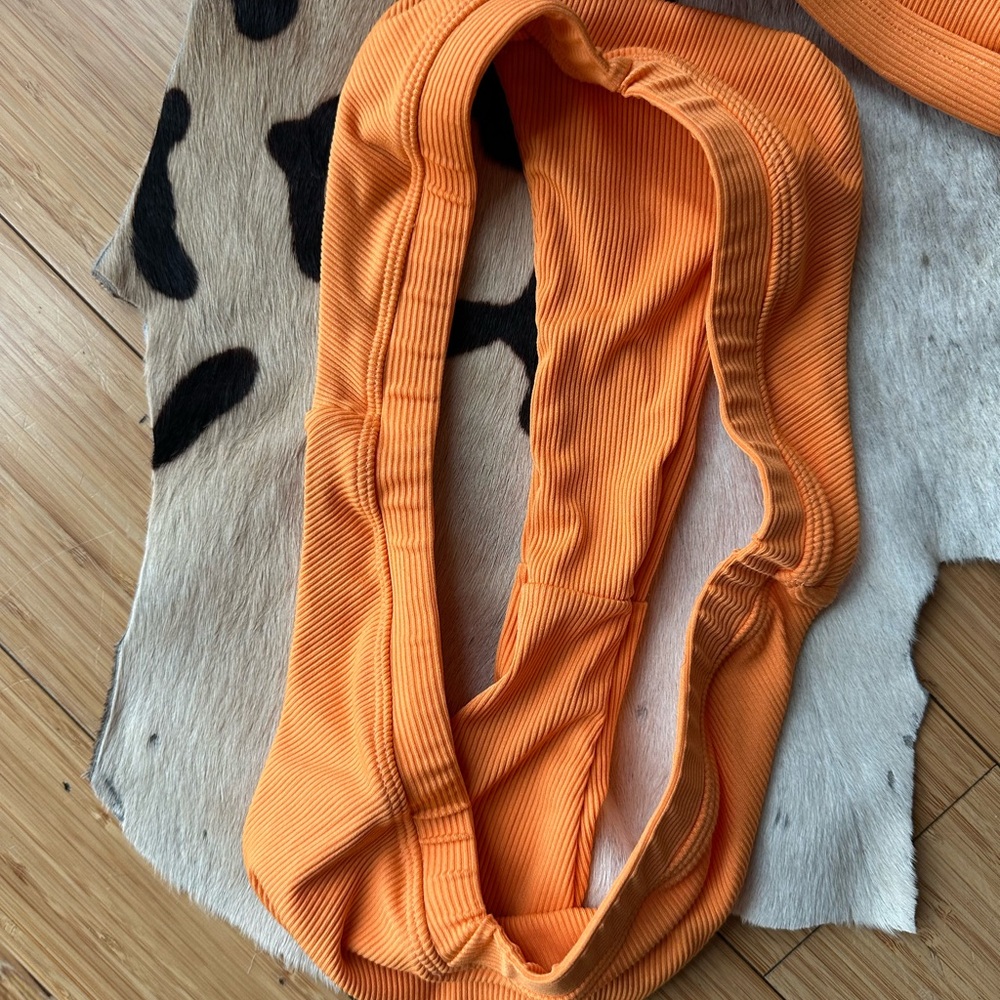 Orange Ribbed Bikini Set - Picture 8 of 13